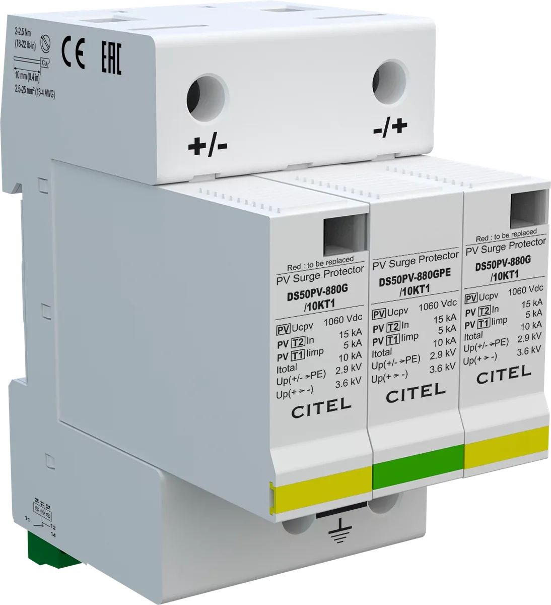 Устройство защиты от импульсных перенапряжений Citel DS50PV-1000G/10KT1 (480383)