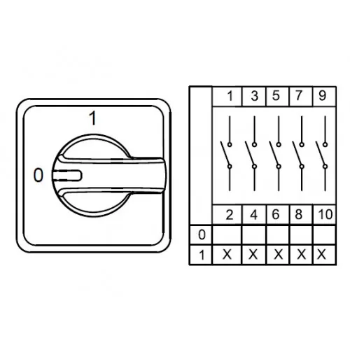 Аварийный двухпозиционный переключатель 0-1 KLEMSAN CS050273E 5 FAZ 50 A 90° 800096