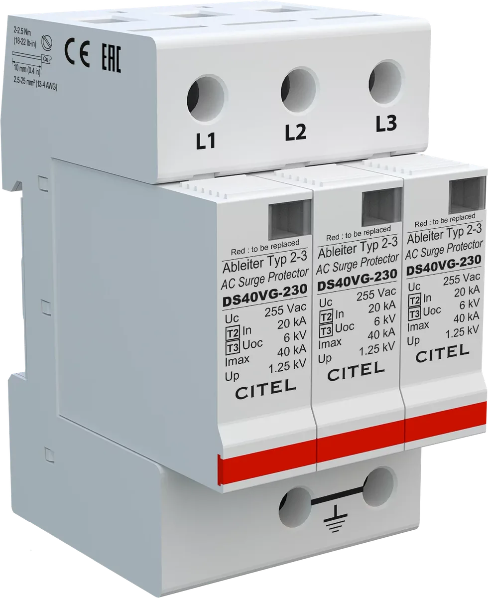 Устройство защиты от импульсных перенапряжений Citel DS43VG-230 (461553), тип 2+3