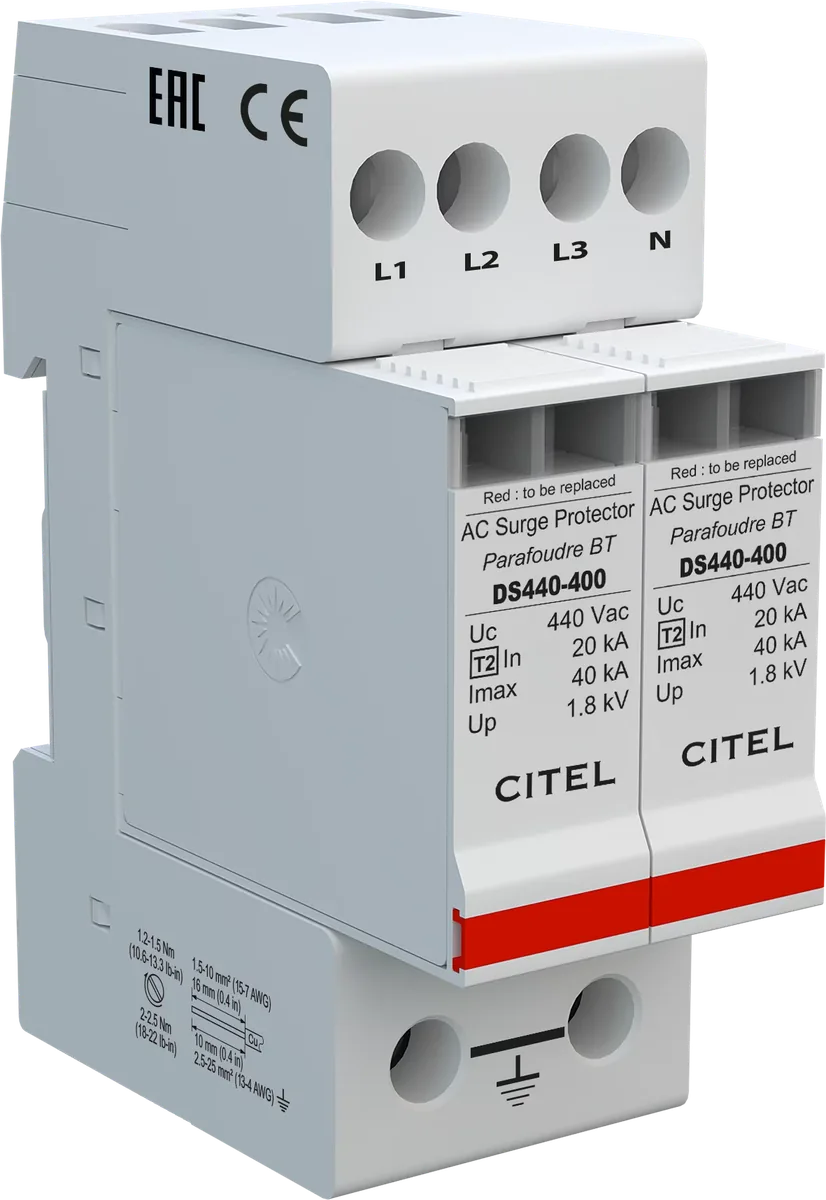 Устройство защиты от импульсных перенапряжений Citel DS440-400 (311402), тип 2