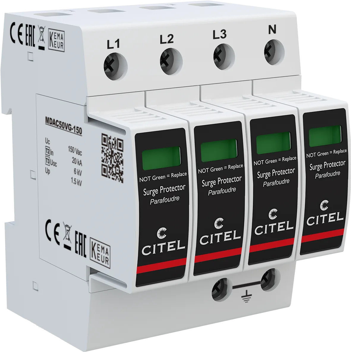 Устройство защиты от импульсных перенапряжений Citel DAC50VG-40-150 (821130114), тип 2+3