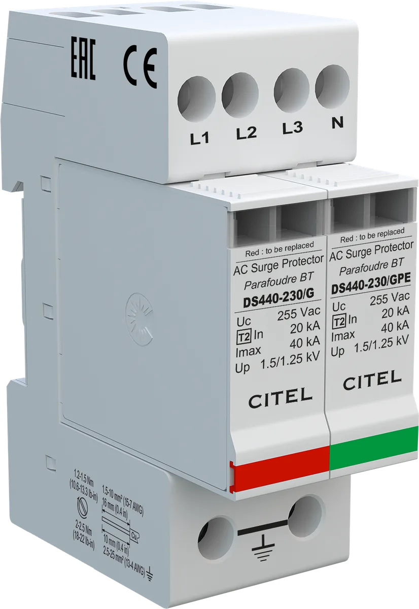 Устройство защиты от импульсных перенапряжений Citel DS440-230/G (311722), тип 2