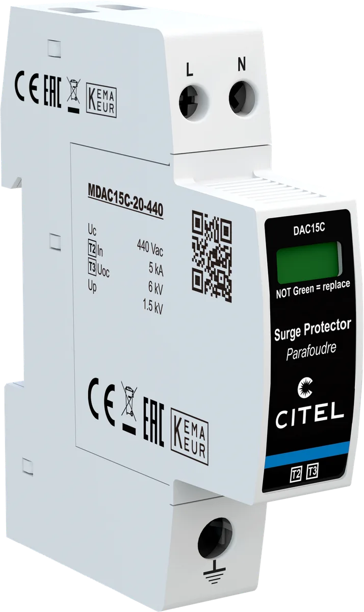 Устройство защиты от импульсных перенапряжений Citel DAC15C-20-440 (821610411), тип 2 (или 3)
