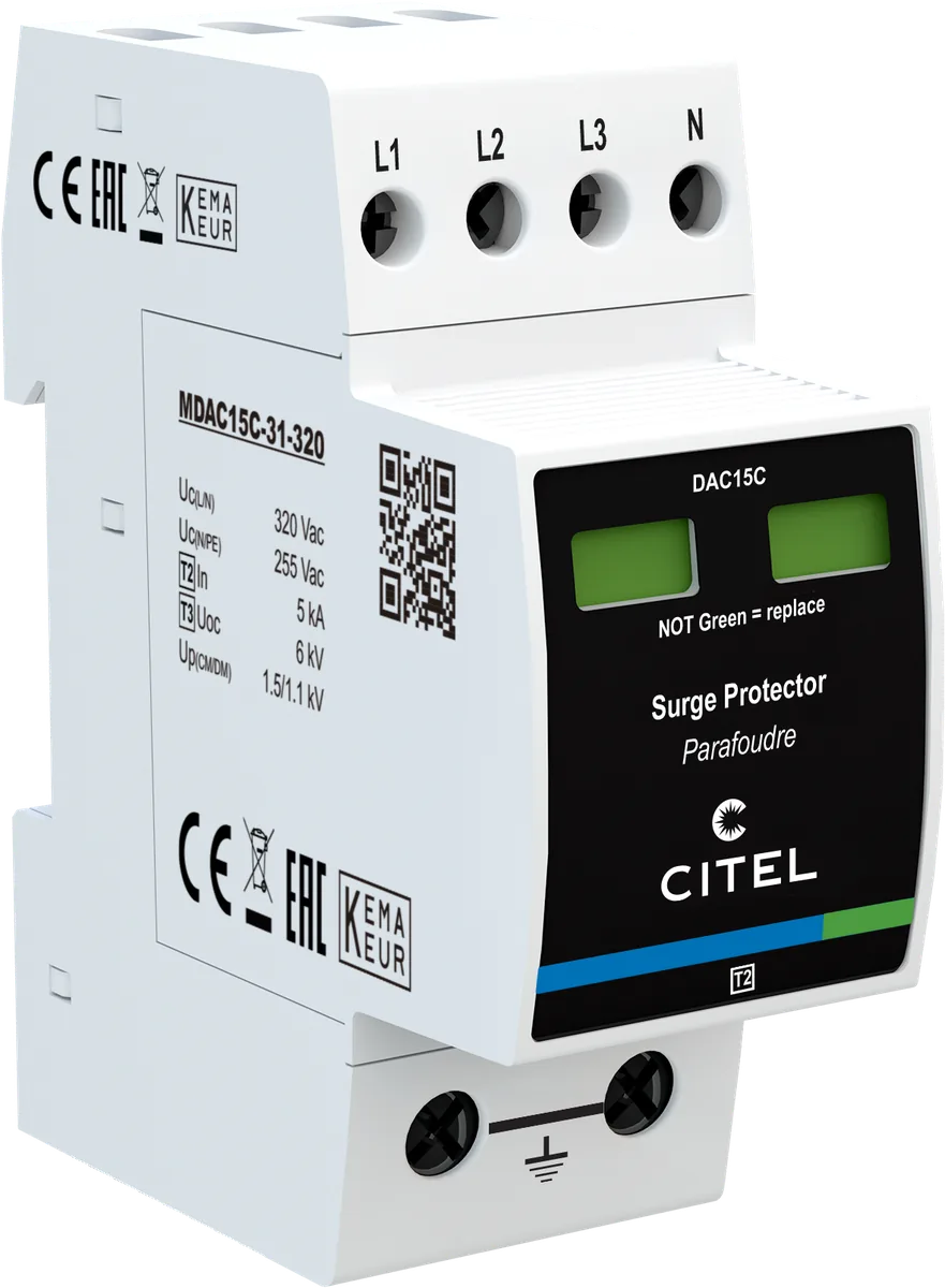 Устройство защиты от импульсных перенапряжений Citel DAC15C-31-320 (821620312), тип 2 (или 3)