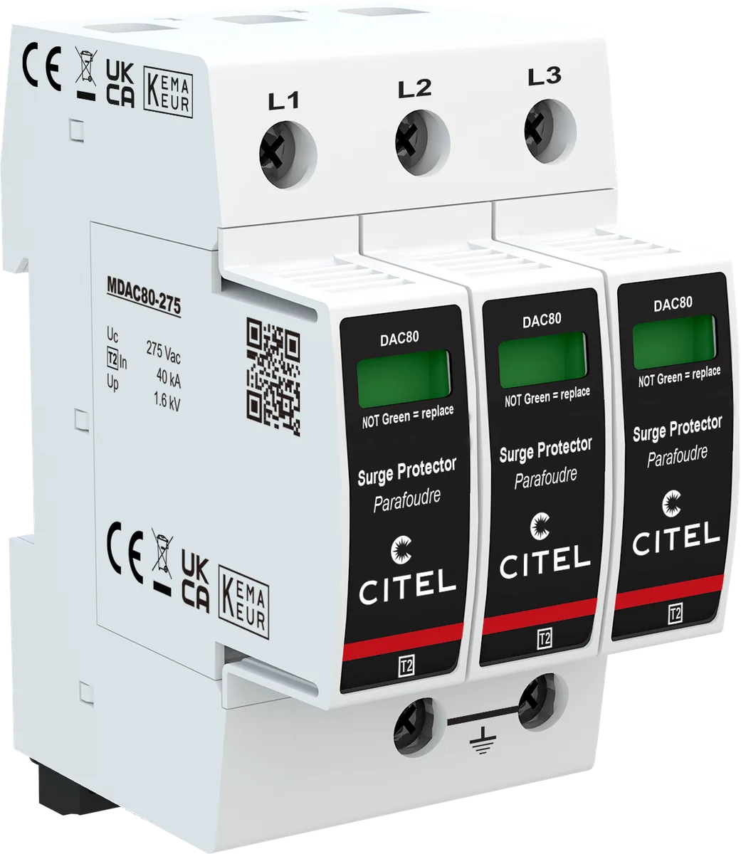 Устройство защиты от импульсных перенапряжений Citel DAC80S-30-275 (821210223), тип 2, Imax 80 кА