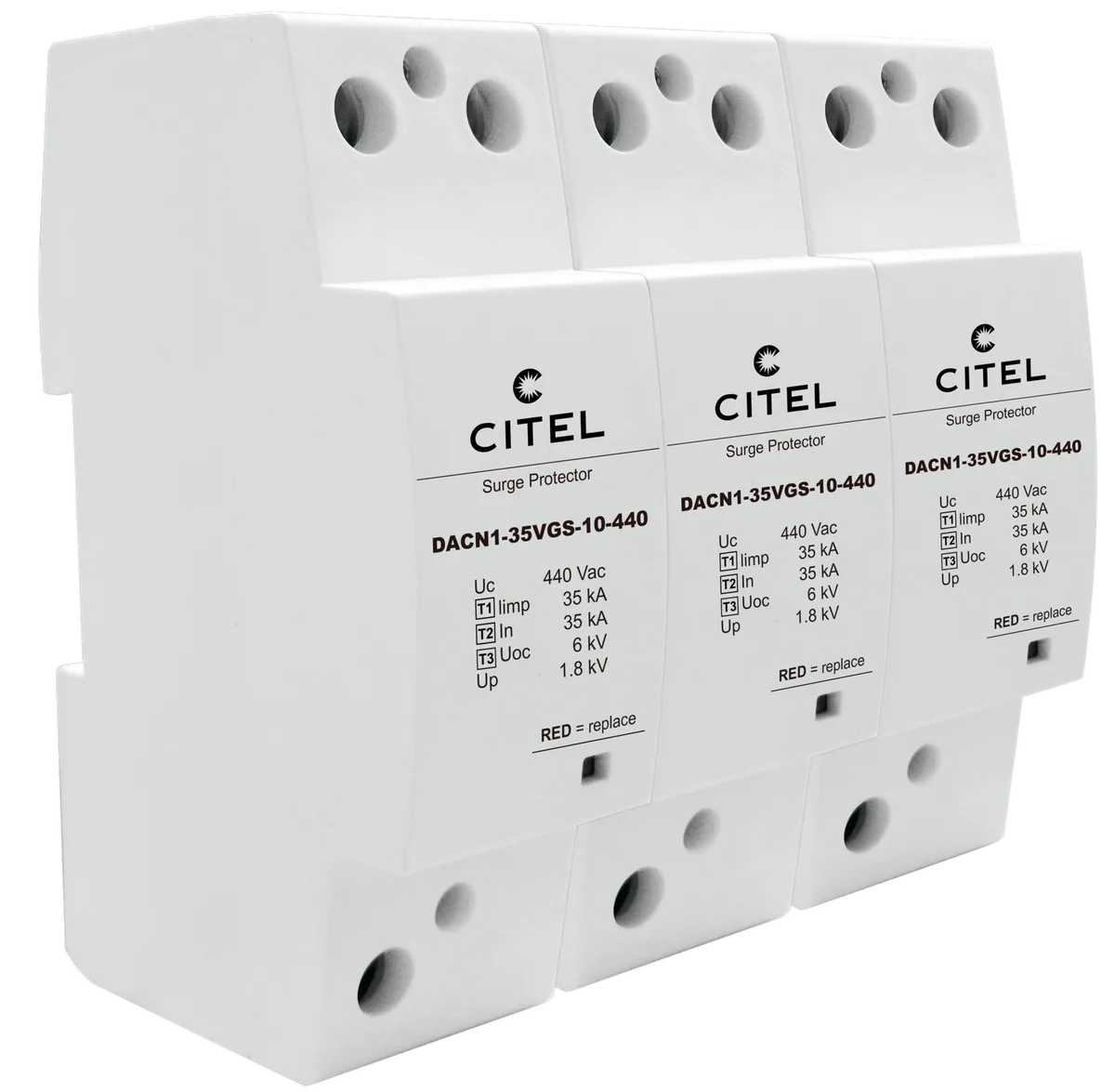 Устройство защиты от импульсных перенапряжений Citel DACN1-35VGS-30-440 (29323022), тип 1+2+3, Iimp 35кА