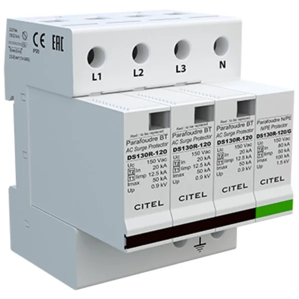 Устройство защиты от импульсных перенапряжений Citel DS134RS-120/G (571634), тип 1+2