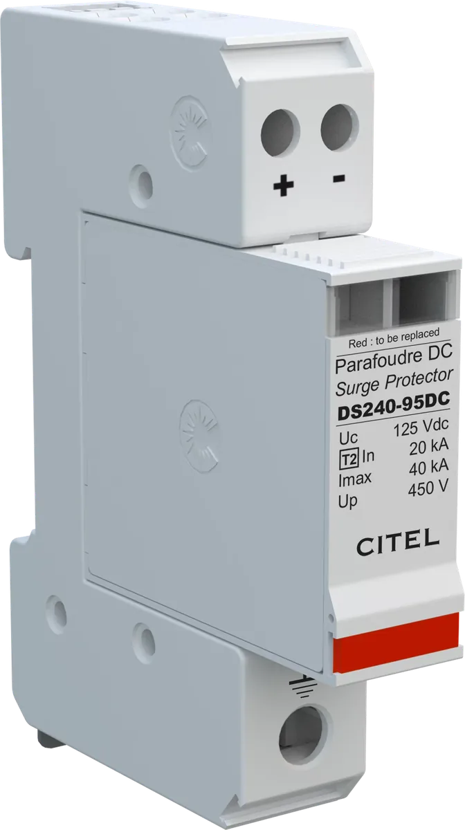 Устройство защиты от импульсных перенапряжений Citel DS240-95DC (310301), 2-полюсный, защита сети 95В постоянного тока