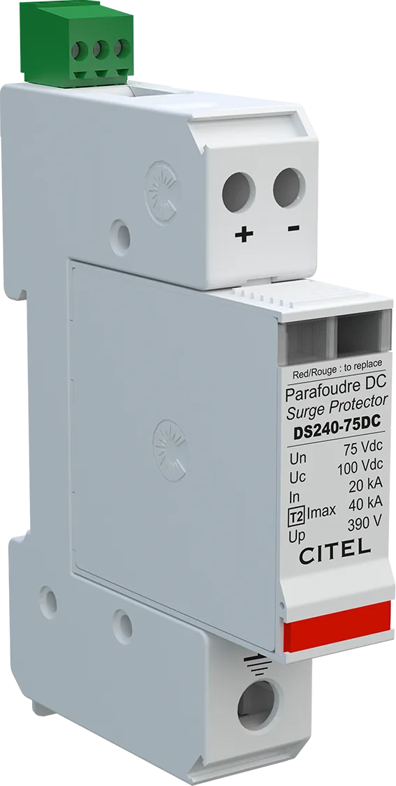 Устройство защиты от импульсных перенапряжений Citel DS240S-75DC (310611), 2-полюсный, защита сети 75В постоянного тока