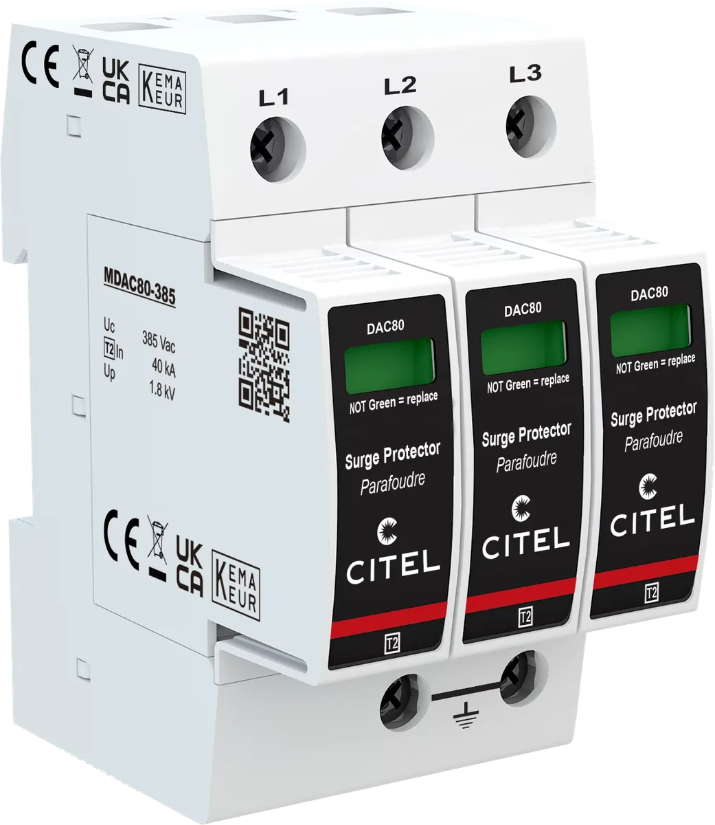 Устройство защиты от импульсных перенапряжений Citel DAC80-30-385 (821210513), тип 2, Imax 80 кА