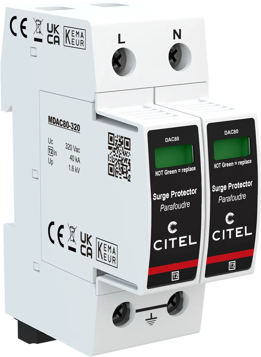 Устройство защиты от импульсных перенапряжений Citel DAC80S-20-320 (821210322), тип 2, Imax 80 кА