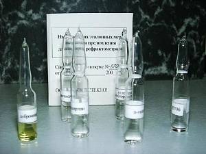 Поверка набора жидких мер показателя преломления РЖЭ-1